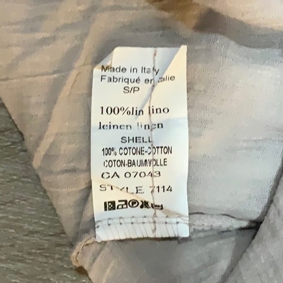 Carina Ricci Size S Made in Italy 100% Linen Blend Dress with Lace - Beige. - Picture 8 of 8